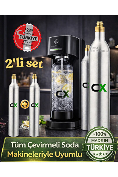 CX Soda Tüpü 0,6 ml- Özel Taşıma Kutusuyla Birlikte- Soda Kartuşu-co2 Kartuş- Gıdaya uygun 2 ADET