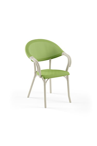 Tilia Flash-N Polipropilen Kollu Sandalye Yeşil File - Bahçe, Balkon, Dış Mek...