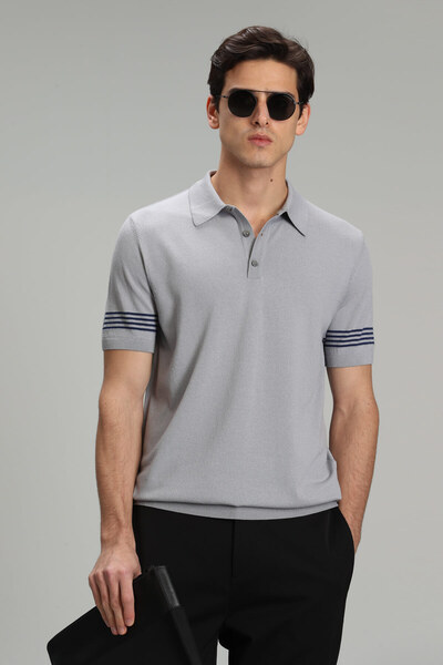 Lufian سترة Sett للرجال بأكمام قصيرة باللون الرمادي