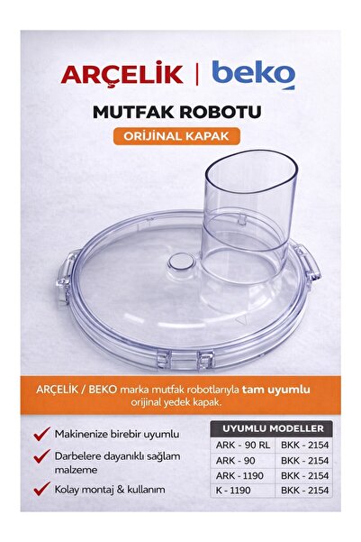 Arçelik K 1190 Robolio - غطاء محضرة الطعام الأصلي