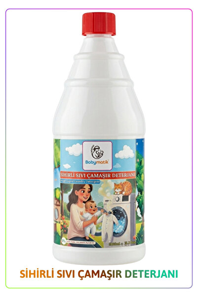 BabyMatik Bebekler İçin Sıvı Çamaşır Deterjanı, 1 Litre, Paraben Ve SLS İçerm...