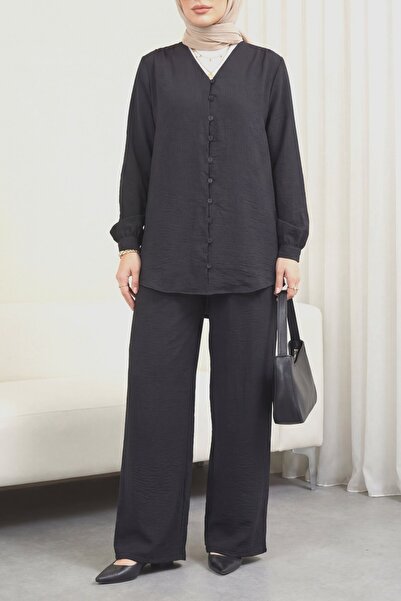 HİJABAYA Σετ Ayrobin με παντελόνι με κουμπιά με λαιμόκοψη σε σχήμα V