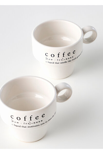Bella Maison Coffeeaholic Seramik Espresso 2'li Set Siyah (105 cc)