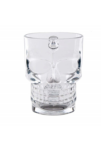 PUFO Cană de bere din sticlă, formă de craniu, 500 ml, Pufo