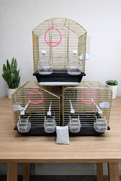 Mavi Kaktüs Çift Kapılı 30x23x37(yükseklik) Çekmeceli Muhabbet Kuşu Kafesi Ku...