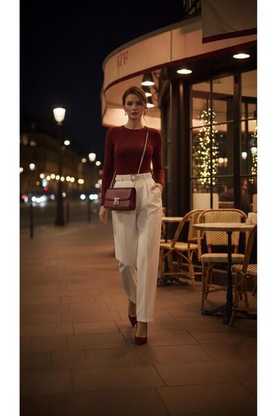 SİBELİZE High Waist Belted Palazzo Cut Women's Trousers