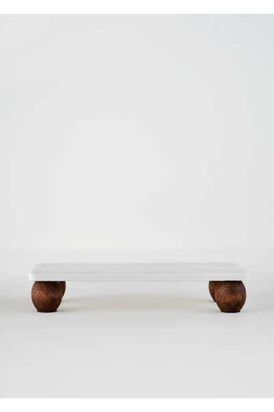 Bella Maison حامل عرض مستطيل من رخام أولمو طبيعي (15x30 سم)