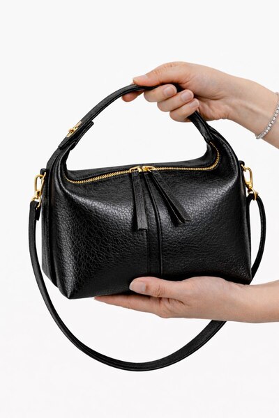 ÇANTAM GELSİN γυναικεία μαύρη τσάντα χειρός και ώμου