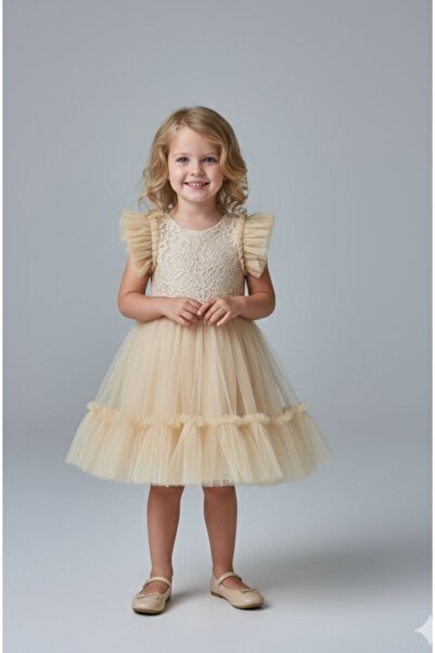 Şenkız Φόρεμα για κορίτσια με βολάν μανίκια Trend Girl SHNK