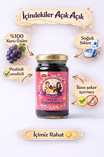 ÜRETEN ANNELER Şekersiz Üzüm Pekmezi (Pestisit Analizli ) 250 ml