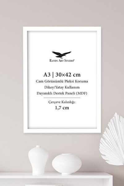 Raven Art Studio Ermitaj A3 Ebat 30cm x 42cm Beyaz Resim Fotoğraf Belge Poste...