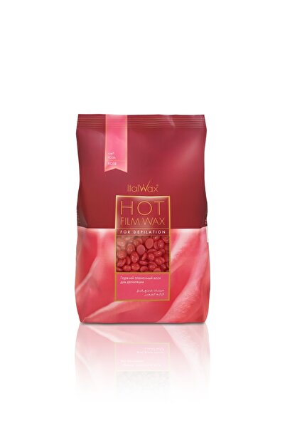 İTALWAX إيطال واكس شمع إزالة شعر فيلمي – حبيبات بدون ورق بخلاصة الورد – 500 جم