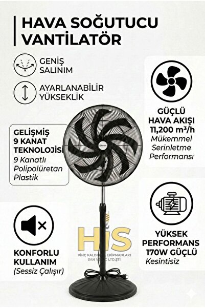 Fansan endüstriyel vantilatör ayaklı metal sessiz vantilatör