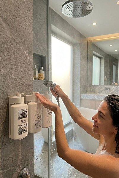Hyd Asmalı Kilitli Aparatlı 3 ADET 3 Lü Banyo Seti Şampuan Duş Jeli Ve Saç Kr...