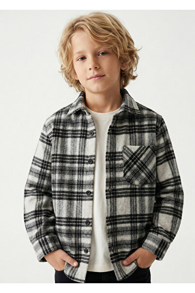 Doctor junior Erkek Çocuk Krem Siyah Oduncu Gömlek