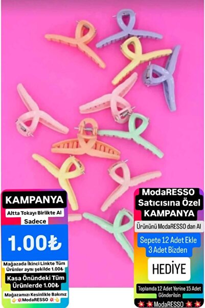 Genel Markalar Canlı Renkli Fiyonk Mandal Toka - Orta Boy 6 cm