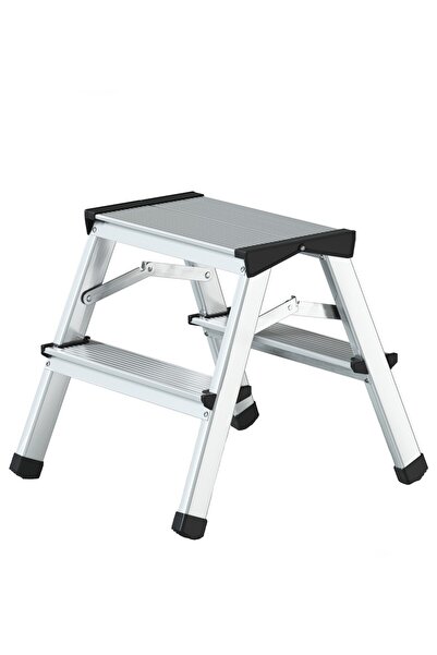 STRATEGIC Double aluminum ladder 2x2 steps, height 0.39 m, made in EU