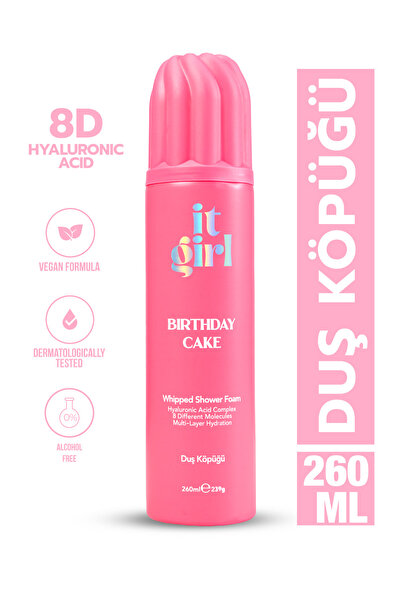 It Girl Birthday Cake Köpük Duş Jeli 260 ML Whipped Shower Foam - Şekerli Çiç...