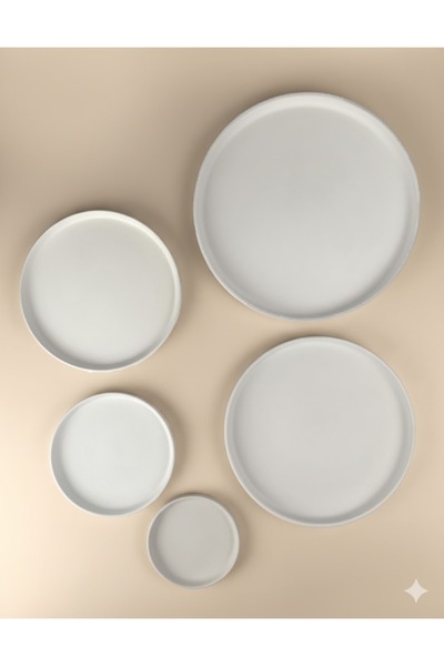 zeuseramik طبق ستيب بحواف عمودية 12 سم 6 قطع / بسكويت سيراميك