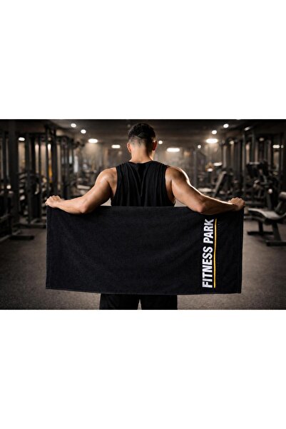 maicotton Fitness Sporcu Havlusu Siyah %100 Pamuk Ter Emici Antreman Gym Spor...
