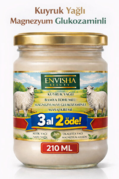 Envisha Beauty Magnezyum Glukozaminli Kuyruk Yağlı Ve Bamya Tohumlu Masaj Kre...