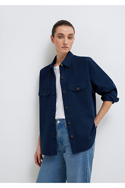 Mavi Pocket Detailed Navy Blue Shirt Oversize / Wide Cut 1211181-82318