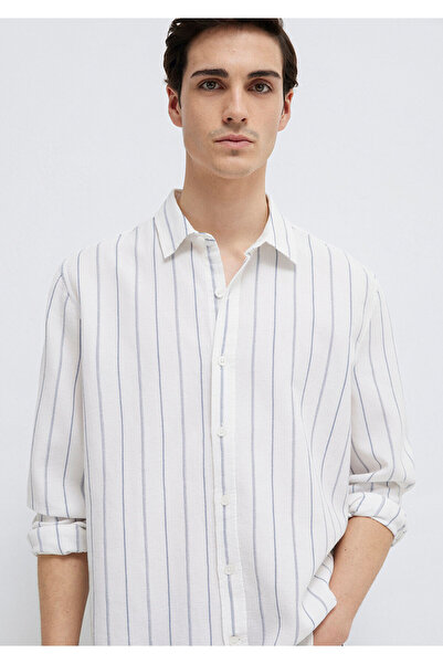 Mavi Men's Striped White Shirt