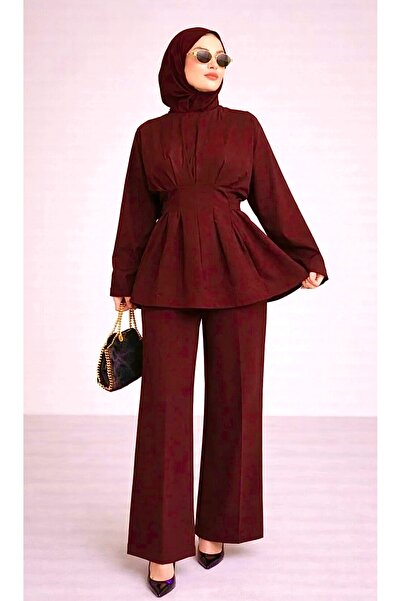 AKIZER Kadın Tesettür Takım / Alt-Üst / Pantolon İkili Takım