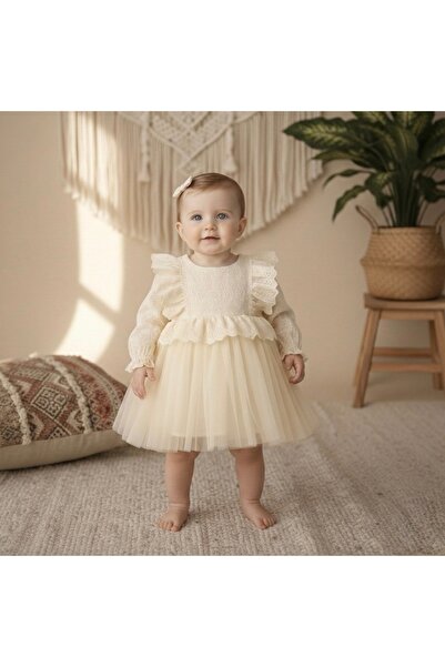 BEREN Fisto Nakışlı Fırfırlı 4 Kat Yumuşak Tüllü %100 Pamuk Astarlı Kız Bebek...