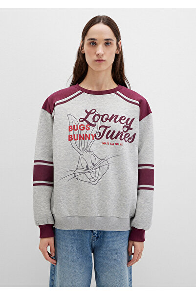 Mavi Bugs Bunny Baskılı Gri Sweatshirt 1S10464-83096