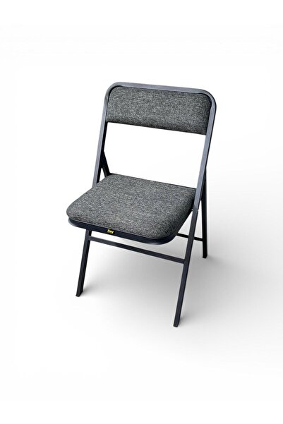 hey Katlanır Kamp Sandalyesi Piknik Sandalyesi Gri Keten Kumaş - Tekli