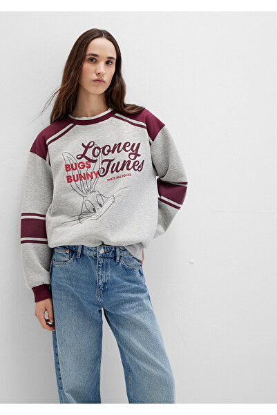Mavi Bugs Bunny Baskılı Gri Sweatshirt 1S10464-83096