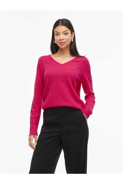 VILA Strickpullover VIRIL V-Ausschnitt