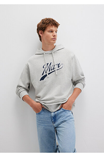 Mavi Hanorac gri cu glugă cu logo 0S10469-80018