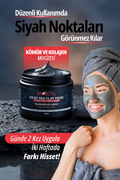 BİOREAL Collagen Kil Maskesi Leke, Sivilce Ve Siyah Nokta Giderici Yüz Maskesi 150gr