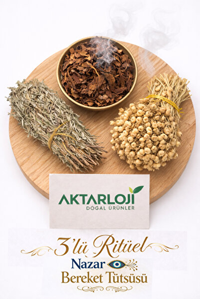 aktarloji Adaçayı Demet, Buhur, Üzerlik Otu Bağ Bitki Tütsü Seti Nazar Seti