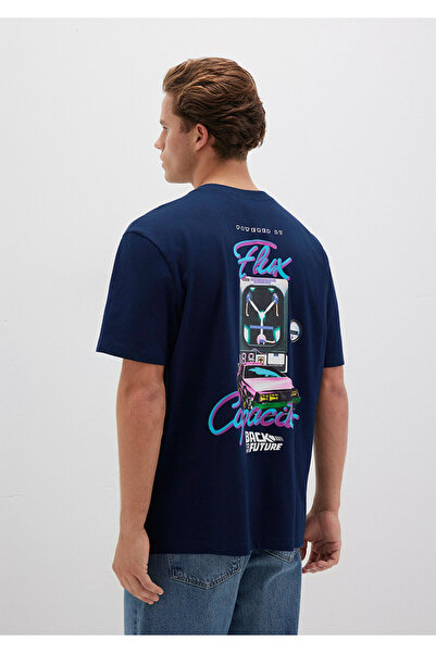 Mavi Tricou Back To The Future cu imprimeu bleumarin, cu potrivire largi / le...