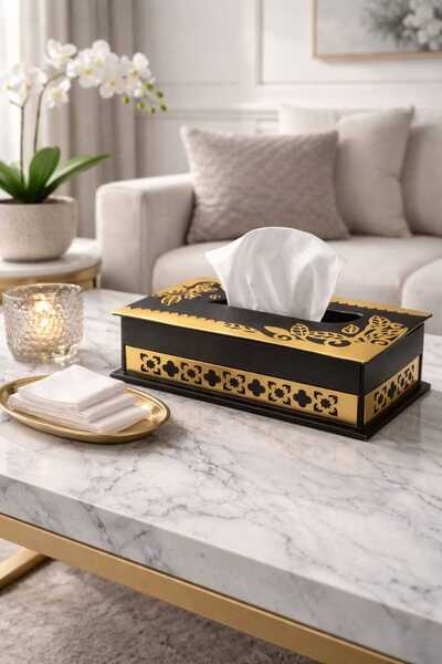 LAZORİAE Ahşap & Pleksi Peçete Kutusu – Şık ve Dayanıklı Tasarım 6*23*13