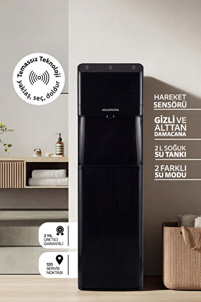 AQUAMARA Hareket Sensörlü & Dokunmatik Su Sebili – Gizli Damacana, Sessiz Çal...