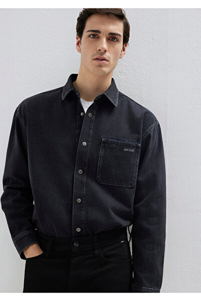 Mavi Aidan Μαύρο Anthracite Jean πουκάμισο κανονική εφαρμογή / κανονική κοπή ...