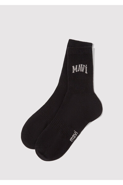 Mavi Schwarze Socken mit Logo-Print 0911160 -900
