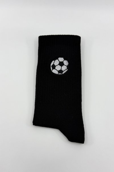 RunGear Up Football Sports Socks - Embroidered Football Pattern Socks - Seamless Toe 100% Cotton Breathable Unisex Stretchy Sweat-Absorbent Cotton Socks