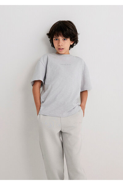 Mavi Organic Cotton Gray Basic T-Shirt Loose Fit / Loose Relaxed Cut 6610203-...