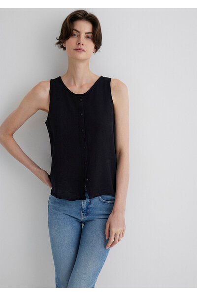 Mavi Ärmellose schwarze Bluse 1210710-900