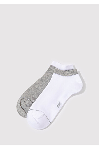 Mavi 2 Pack White Gray Booties Socks 090273-20844