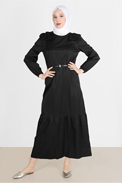Alvina Cotton Textured Belted Dress 42615