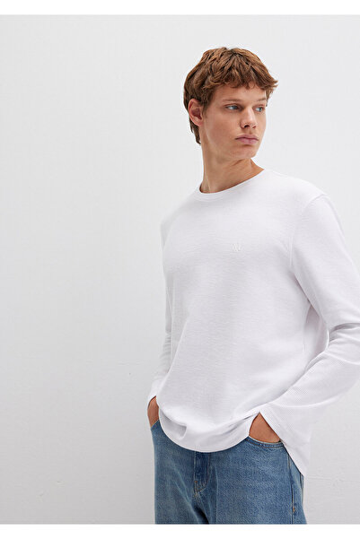 Mavi Бяла тениска с дълъг ръкав Slim Fit / Slim Fit 065755-620