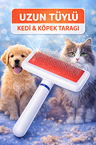 ALÇİN Kedi Köpek Tüy Tarama Kaşıma Fırçası Tarağı Telli Fırça Ped Pire Fırças...