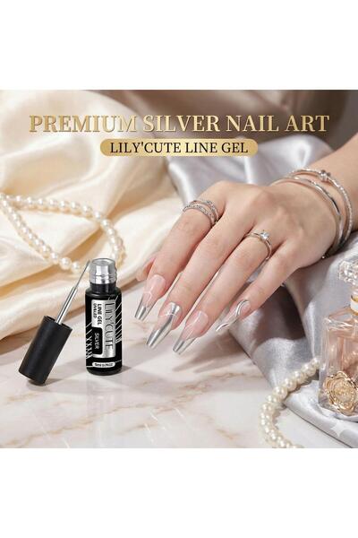Born Pretty Lily Cute Metalik Nail art çizim ojesi SILVER (56567)