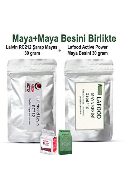 Lalvin RC212 Fermantasyon Mayası 30 Gr ve Maya Besini (30 gr) Birlikte